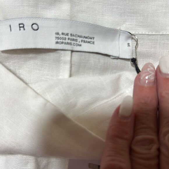 NWT 200.00 Iro Skirts Musk Linen Side Zip Tiered Ruffled A-Line - Picture 7 of 8